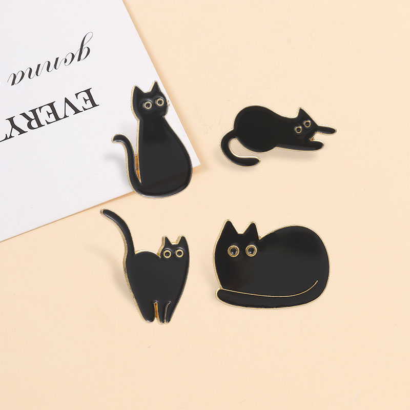 Cute Big Eyes Black Cat Enamel - Edc Everyday Carry Knives 评论和价格