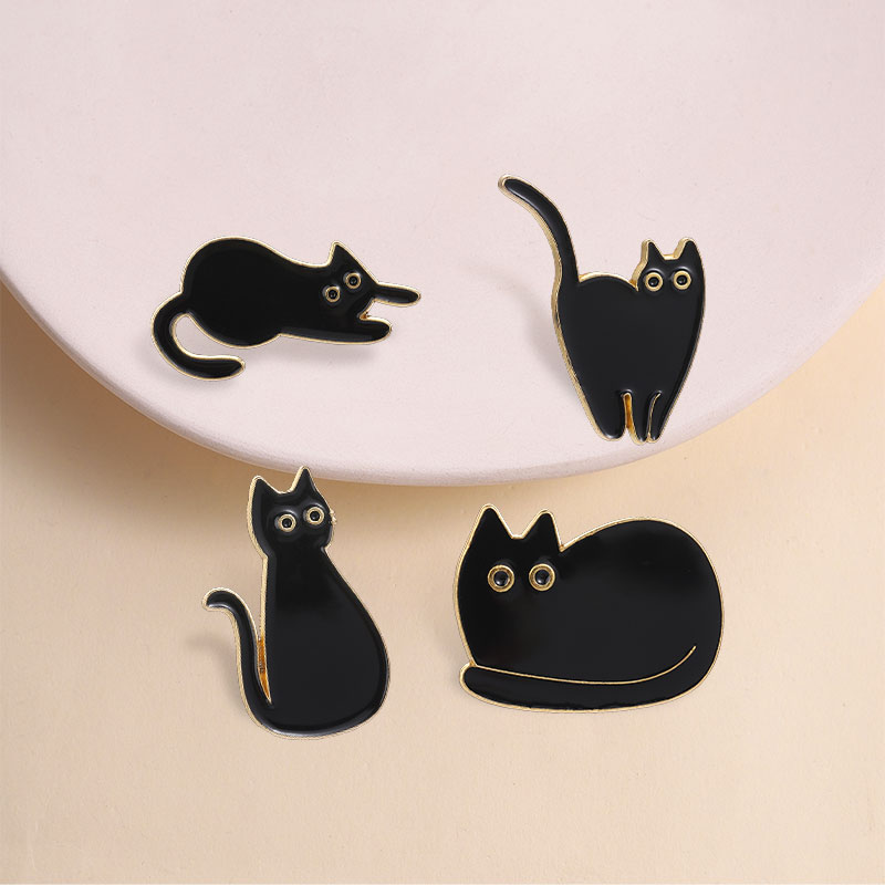 Cute Big Eyes Black Cat Enamel - Edc Everyday Carry Knives 评论和价格